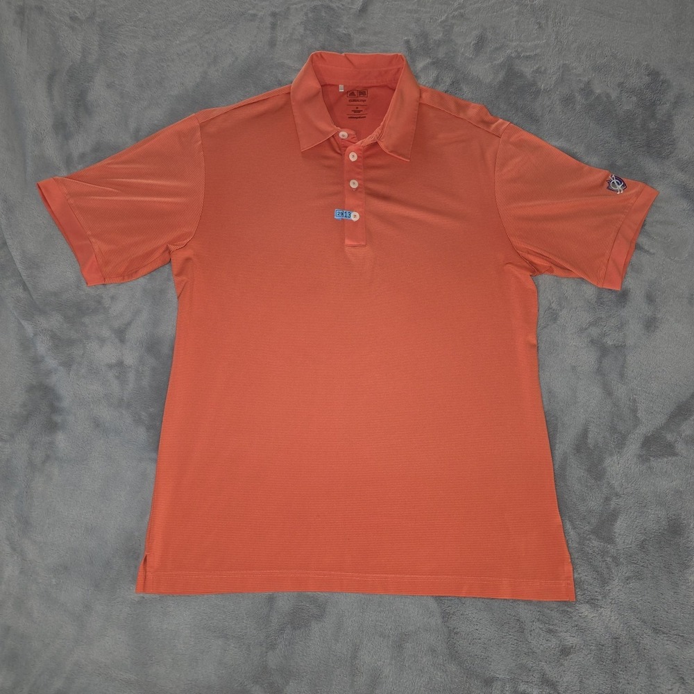 ADIDAS Mens‎ Golf Short Sleeve Polo Shirt Orange Size Medium Freshly Drycleaned